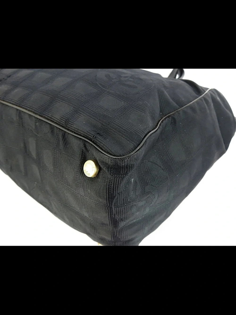 CHANEL Black Logo Jacquard Tote
